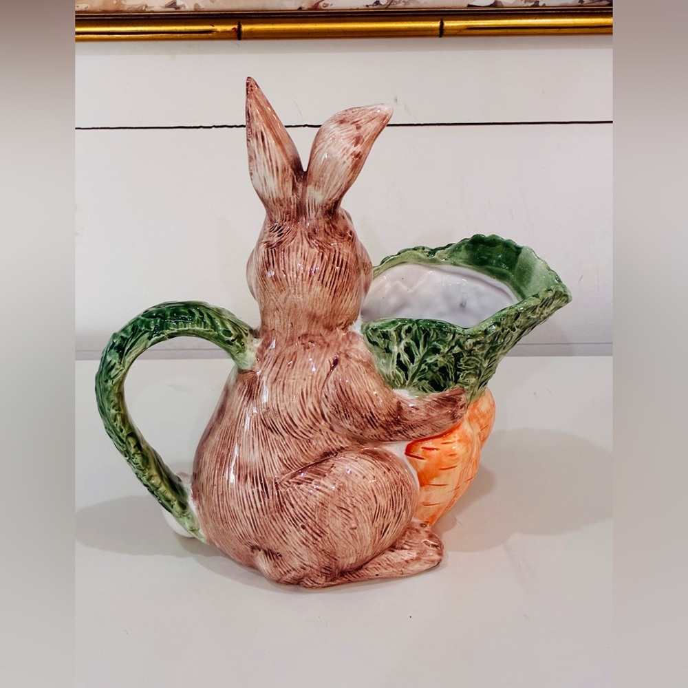 OCI Bunny Rabbit Carrot Pitcher 1.25 QT Easter Spring Ceramic Omnibus Style
VTG - Picture 3 of 7